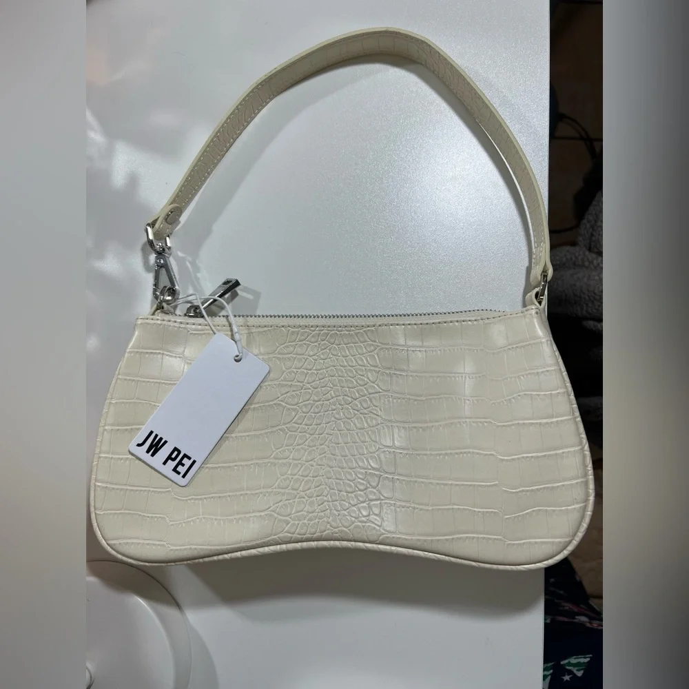 JW PEI | Eva Shoulder Handbag - Ivory Croc